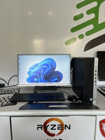 Kompüter ehtiyyat hissələri: HP EliteDesk 800 stolüstü kompüteri Monitor 23inc Cpu i5-9500 Ram 16gb