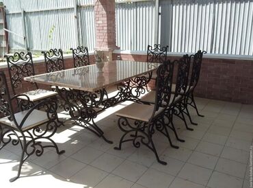 Bağ, çöl masa və oturacaq dəstləri: Metal EN MMC olaraq istədiyiniz forma və ölçüde demir işlerinin — 17