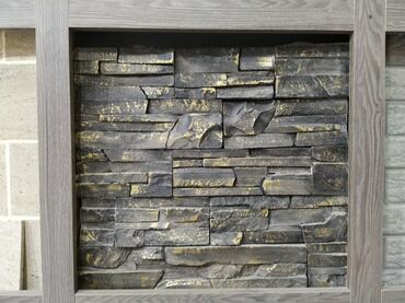 qonaq otagi ucun divar kagizlari: Dekorativ divar panelləri – daş fakturalı - Material: dekorativ daş