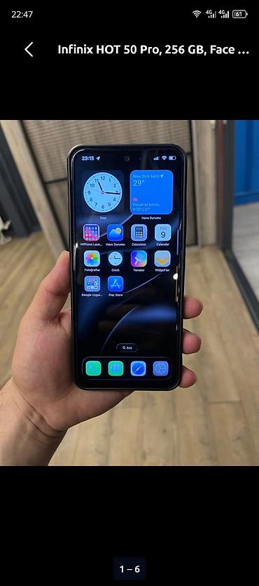 телефон fly fs520 selfie 1: Infinix HOT 50 Pro, 256 ГБ, цвет - Серый, Face ID — 3