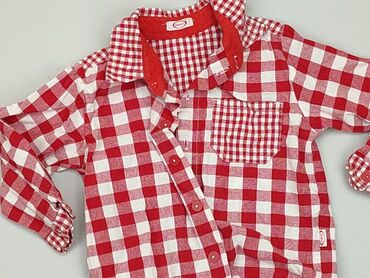 koszula do krótkich spodenek: Shirt 1.5-2 years, condition - Very good, pattern - Cell, color - Red