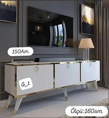 televizor alti dizayn: Məhsul: TV stol-altı (TV tumbası) Ölçü: 160 sm Qiymət: 150 AZN — 1