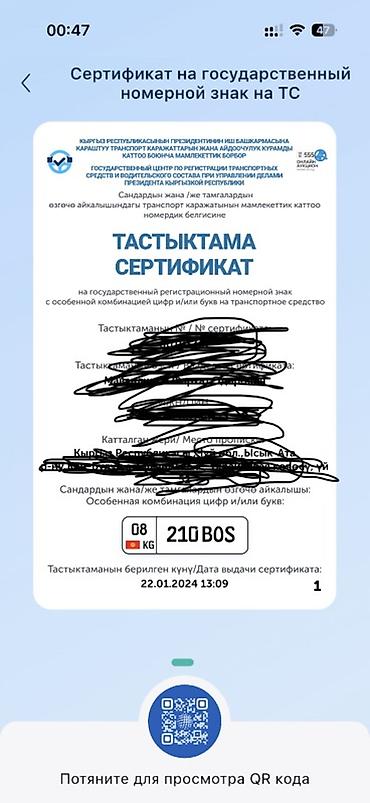 2 птс: Сертификат на государственный регистрационный номерной знак для ТС — 1
