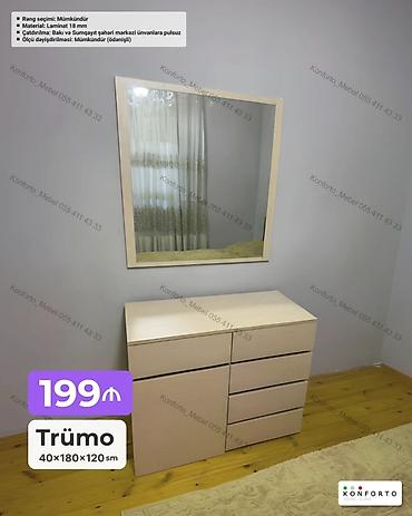 Ev və bağ: Trümo – güzgü və çekmecəli komod dəsti - Ölçü: 40×180×120 sm - — 1