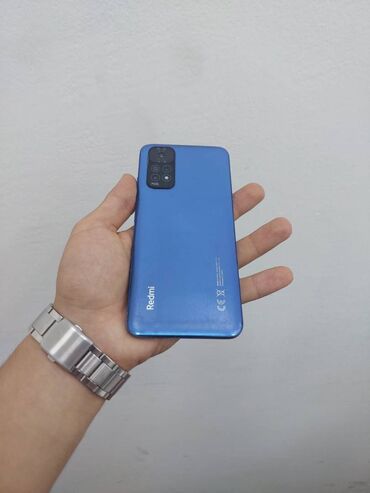 not 4 telefon: Xiaomi Redmi Note 11, 64 ГБ, цвет - Голубой, 
 Сенсорный, Отпечаток пальца, Беспроводная зарядка