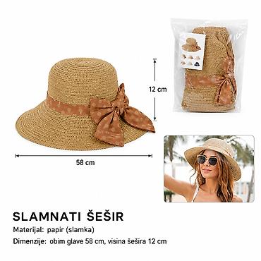 KMT ženski kačket – cvetna mašna 296863 Elegantni letnji šešir/kačket