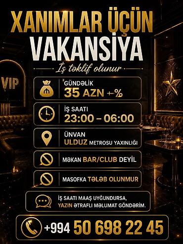 gece iş: Hostes, qeydiyyatçı tələb olunur — 1