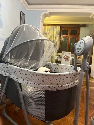 Nənnilər: Elektrikli beşik/ayaqlı körpə beşiyi - Sallaq konstruksiyalı möhkəm — 9