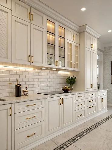 silver kitchen: Классическая кухня от 18 000 сом/м² | 3D проект бесплатно Премиальная — 1