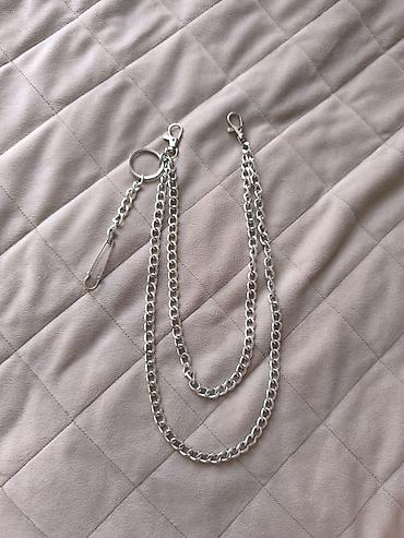 İkiqat metal zəncir aksesuar – gümüş rəng. - Material: möhkəm metal