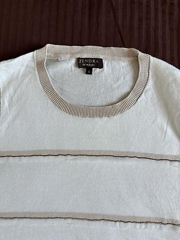 özcan zeynep örme: Qolsuz trikotaj top – Zendra Collection - Rəng: krem-ağ əsas, bej — 5