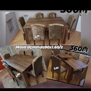 Masa və oturacaq dəstləri: Qonaq otağı üçün, Yeni, Açılan, Dördbucaq masa, 6 stul -da lalafo.az — 16 Masa və oturacaq dəstləri: Qonaq otağı üçün, Yeni, Açılan, Dördbucaq masa, 6 stul — 16