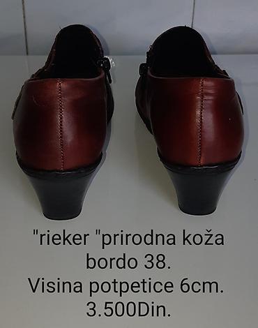 Cipele: Rieker ženske cipele od prirodne kože u bordo boji. Veličina 38 — 4