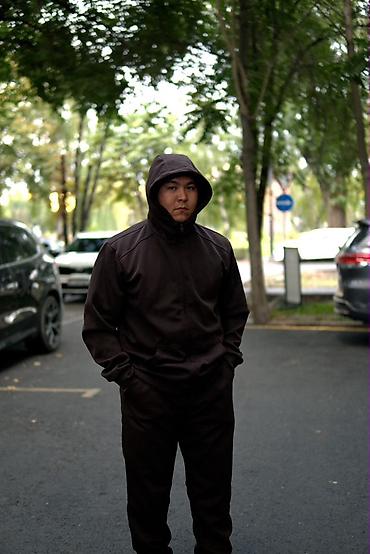 nike tech flecce: Мужской спортивный костюм с капюшоном/ неликвид — 3
