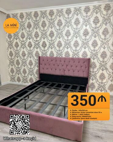 кровать баку: Yataq çərçivəsi və başlıq dəsti - Ölçülər: 160 x 200 sm - Mexanizm