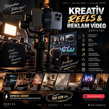 Kreativ Reels və Reklam Video çəkilişi – brendinizi vizuala çeviririk! lalafo.az -da Kreativ Reels və Reklam Video çəkilişi – brendinizi vizuala çeviririk!