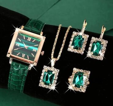 Setovi nakita: Set: Minđuše, Narukvica, Ogrlica, Materijal: Hirurški čelik — 18