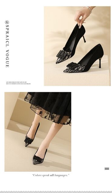 Туфли: Элегантные туфли-лодочки из замши с заостренным носком, украшенным — 9