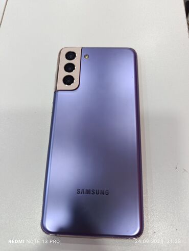 телефон fly с телевизором: Samsung Galaxy S21 Plus 5G, 128 ГБ, цвет - Голубой, Отпечаток пальца, Беспроводная зарядка, Две SIM карты