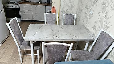 study table: Кухонный обеденный гарнитур: стол + 4 стула - Стол прямоугольный — 1