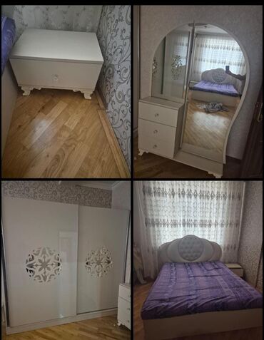 гладильная доска тумба: Двуспальная кровать, Шкаф, Трюмо, 2 тумбы, Б/у