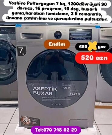 Paltaryuyan maşınlar: Paltaryuyan maşın 8 kq, Yeni, Pulsuz çatdırılma — 10