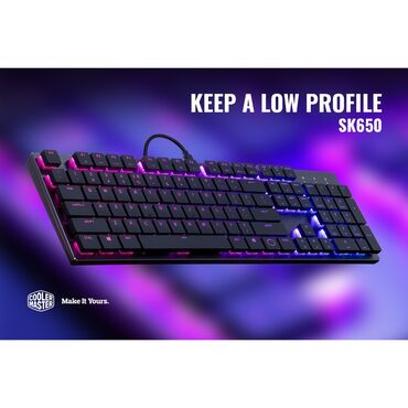 игровые клавиатура: Чёрная black игровая клавиатура sk650 cooler master с подсветкой