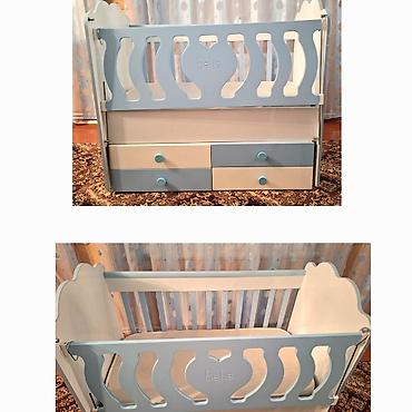 dosek matras: Uşaq beşiyi – Belis - Rəng: açıq mavi/ağ kombinasiyası - Material — 1