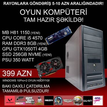 Masaüstü kompüterlər və iş stansiyaları: Oyun üçün Kompüter "Gaming Core i5 4570 GTX1050Ti 4GB 256GB NVME” ⭐Tək -da lalafo.az — 3 Masaüstü kompüterlər və iş stansiyaları: Oyun üçün Kompüter "Gaming Core i5 4570 GTX1050Ti 4GB 256GB NVME” ⭐Tək — 3
