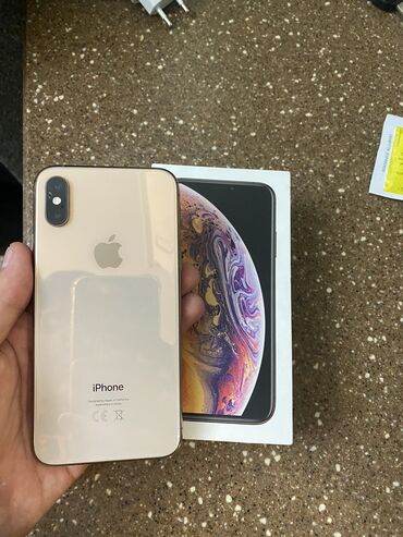 телефон в рассрочку без процентов: IPhone Xs, Колдонулган, 256 ГБ, Алтын, Заряддоочу түзүлүш, Куту, 78 %