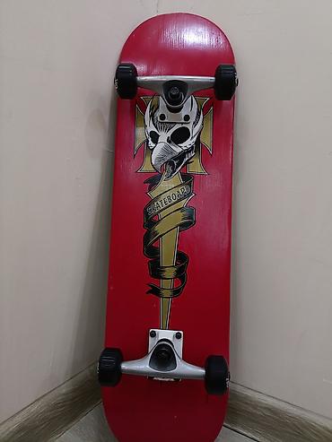 rulman: Skateboard – qırmızı deka, qrafika ilə - Klassik street/park tipli — 1