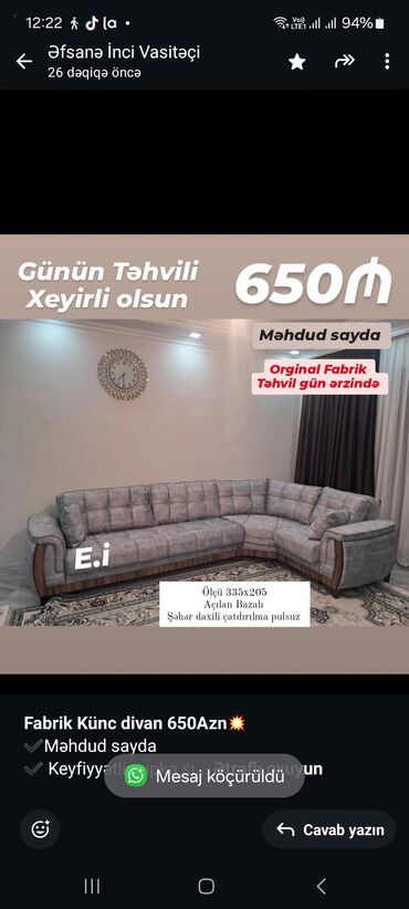 Mətbəx mebeli: Künc divan, Qonaq otağı üçün, Bazalı, Açılan