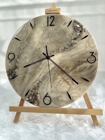 Часы для дома: Настенные часы, диаметр 35 см - Дизайн: мраморные переливы с — 1