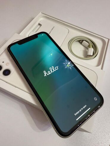 Apple iPhone: IPhone 11, 128 GB, Ağ, Zəmanət, Face ID, Sənədlərlə