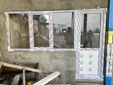 Plastik pəncərələr: Yeni İkiqat şüşə paketi Plastik pəncərə, Еni: 50 sm, Uzunluğu: 100 sm, Pulsuz quraşdırma — 13