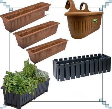 Bitkilər üçün dibçəklər: Dibcek dibcek qabi asma kvadrat balkon ag gul qabi asilan balkon — 6