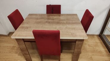 Masa və oturacaq dəstləri: İşlənmiş, Kvadrat masa, 4 stul