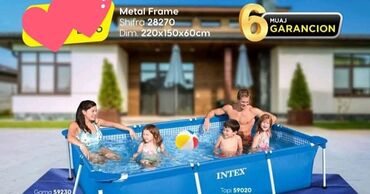 aparat za komarce lidl: Intex pravougaoni bazen sa metalnim ramom, dimenzija 220x150x60cm