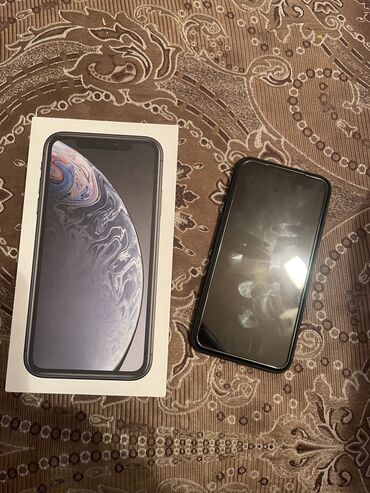 IPhone Xr, Б/у, 64 ГБ, Черный, Защитное стекло, Коробка, 76 %