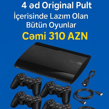 playstation 1: 🎮 PlayStation 3 Super Slim Paket! 🎮 🕹️ 4 ədəd Original Pult 🎮