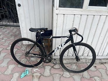 fixed: Велосипед JIXF типа fixed gear / singlespeed в чёрном цвете с белой — 2