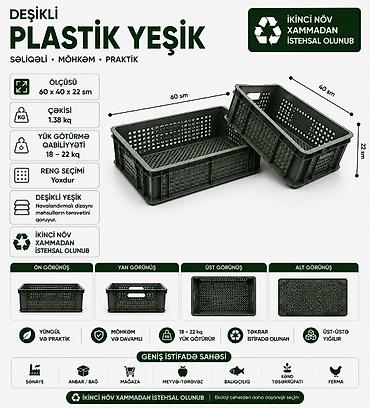 Digər mağaza avadanlığı: Plastik yeşik(tara,sebet,yesik,qutu) istehsalı. ölçülər 60/40/10sm -da lalafo.az — 16 Digər mağaza avadanlığı: Plastik yeşik(tara,sebet,yesik,qutu) istehsalı. ölçülər 60/40/10sm — 16
