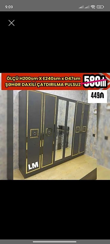 demir dolablar: Qarderob dolabı – modern dizayn - Ölçü: H200 sm x E240 sm x D47 sm - — 1