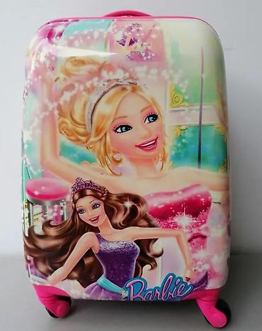 Rančevi, torbe i koferi: Dečji kofer na točkiće – Barbie motiv - Tvrda školjka sa sjajnim — 3