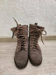 черные замшевые ботильоны: Женские ботинки-берцы из замши.Размер 36(большемерят) - Материал