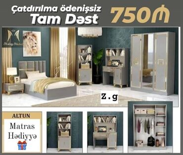 gəncə çarpayı: *Gənc Yataq Dəsti 💫750Azn* ✔️Material:Rusiya İstehsalı Laminat 18/lik