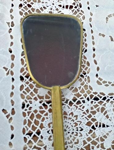 Stilska ogledala: Starinsko ručno ogledalo MESING elegantan retro detalj 30cm. Prelepo — 4