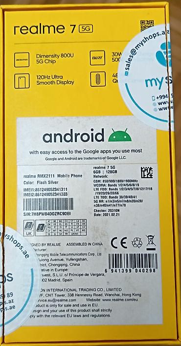realme x7 pro: Realme 7 5G, 128 GB, rəng - Göy, Barmaq izi, İki sim kartlı — 4