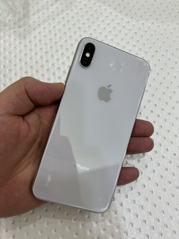 Apple iPhone: IPhone Xs Max, Б/у, 256 ГБ, Белый, Зарядное устройство, Чехол, Кабель, 75 %