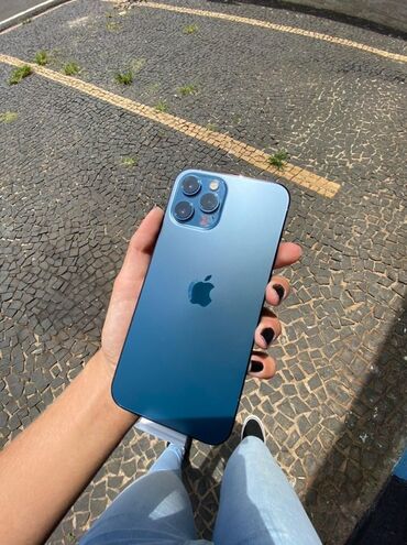 макбук про м1: IPhone 12 Pro Max, Колдонулган, 256 ГБ, Pacific Blue, Каптама, Куту, 80 %